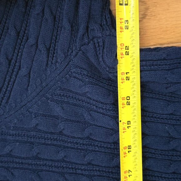 ST. JOHN'S BAY WOMENS PLUS SIZE BLUE CLASSIC V-NECK CABLE SWEATER SIZE 3X - Picture 8 of 12